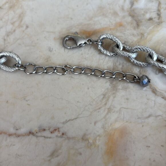 New Chunky, Bold & Unique Multi Coloured Crystals Silver Tone Necklace - Picture 9 of 10